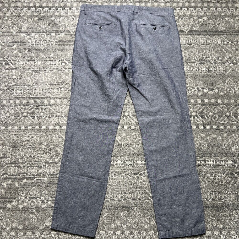 GAP Mens Slim Fit Linen Blend Chinos Pants Blue Size 36x32 Casual Office - Picture 9 of 9